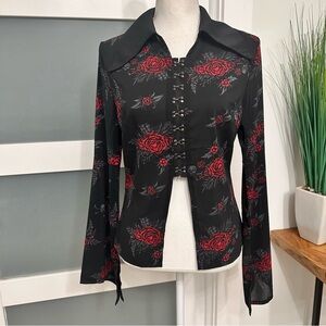 KILLSTAR Pandora Fatale Pointy Collar Top SZ S Fairy Grunge Gift W/Purchase NWT